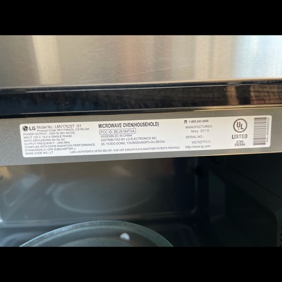 LG microwave , used & it is in great conditions.